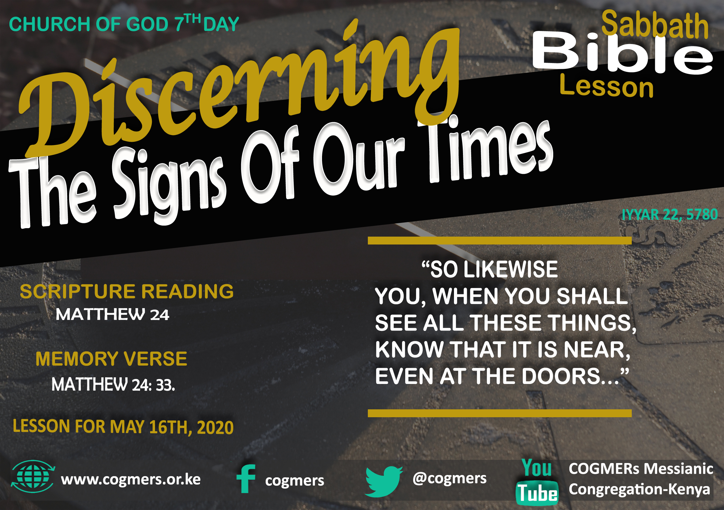 DISCERNING THE SIGNS OF OUR TIMES